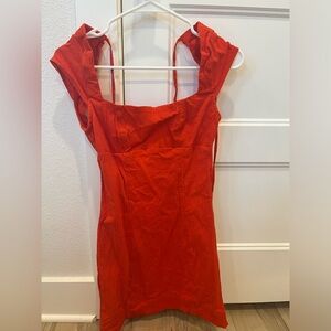 Free People Red Linen Dress